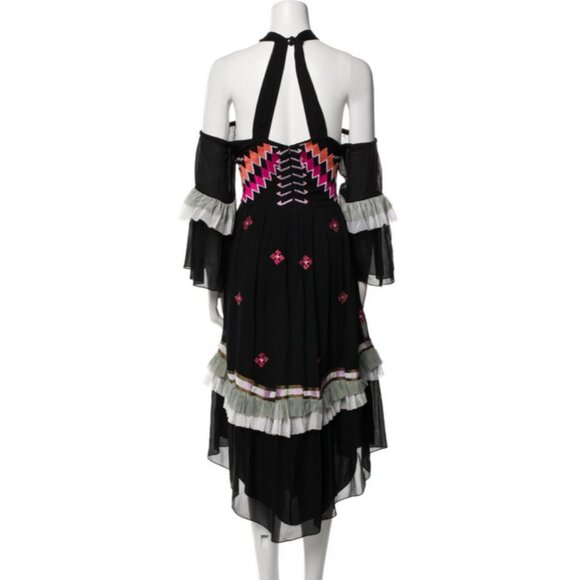 ✨ Rare Temperley London Chiffon Embroidered Ruffle Dress | Size 12 Boho Romance - Picture 7 of 10